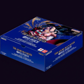 One Piece The Azure Sea’s Seven OP-14 booster box on a dark background